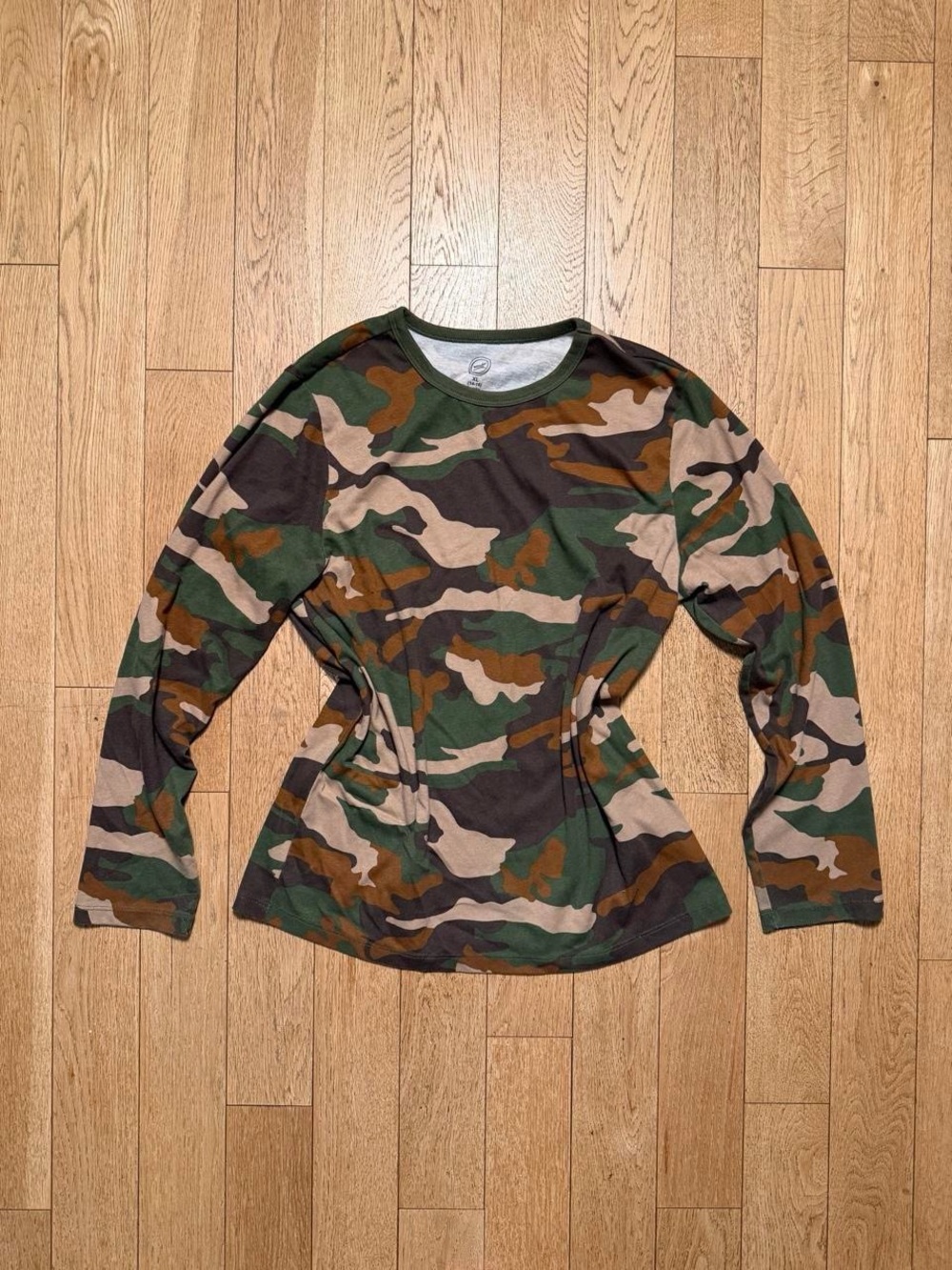Women's Camouflage Long Sleeve Tee - Green Camo